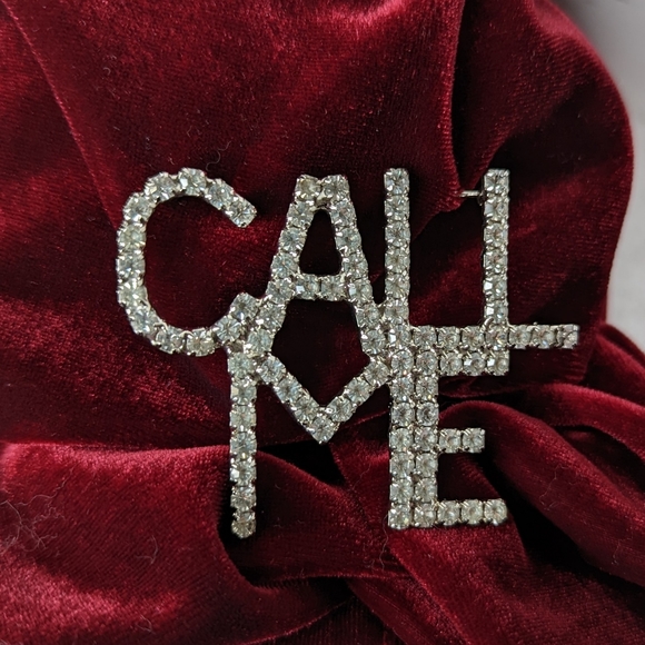 Bauer Call Me Brooch Full Sparkling Bling Mens Or Women's Fashion Jewelry VNT - Picture 9 of 14